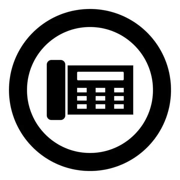 Icono de fax negro en círculo — Vector de stock