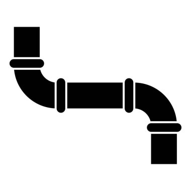 Simge siyah renkli düz stil basit görüntü illüstrasyon boru