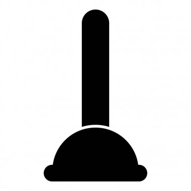 Tuvalet lavabo pompası sıhhi araçlar ev temizlik simge siyah renk düz stil basit görüntü illüstrasyon