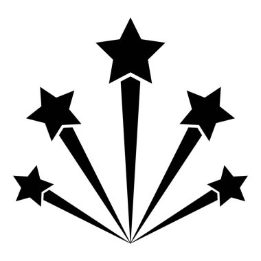 Selam havai fişek simge siyah renk illüstrasyon düz stil basit resim