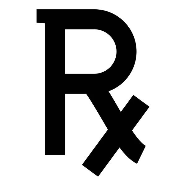 RX sembolü reçete simge siyah renkli düz stil basit görüntü illüstrasyon — Stok Vektör
