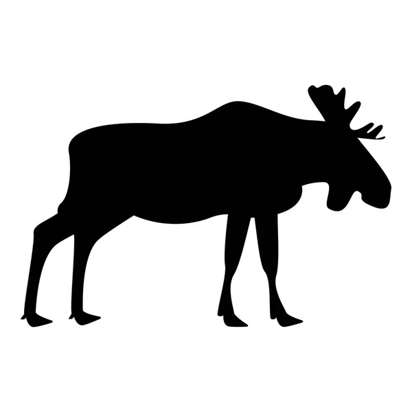 Moose elt icono color negro ilustración estilo plano imagen simple — Archivo Imágenes Vectoriales