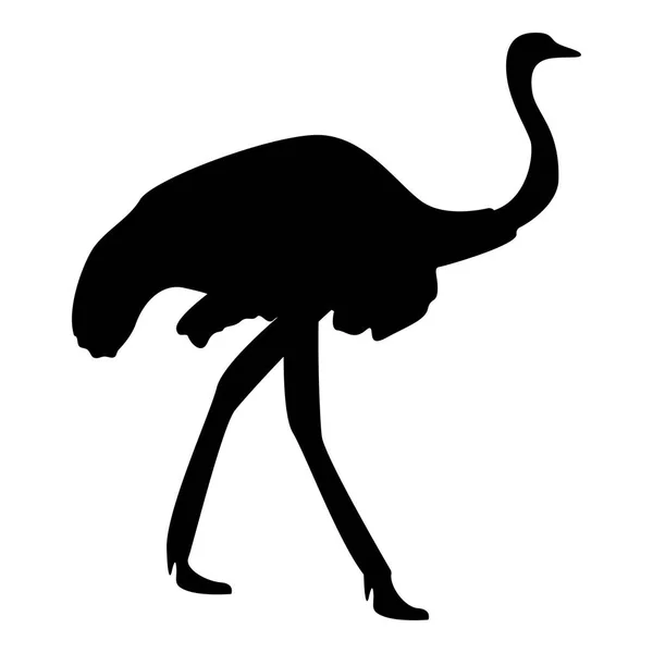 Ícone de avestruz cor preta ilustração estilo plano imagem simples — Vetor de Stock