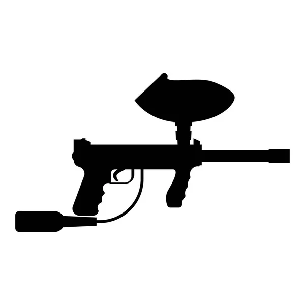 Armas para el icono de paintball ilustración en color negro estilo plano imagen simple — Vector de stock