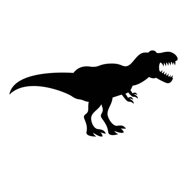 Dinosaur tyrannosaurus t rex icon black color illustration flat style simple image — Stock Vector