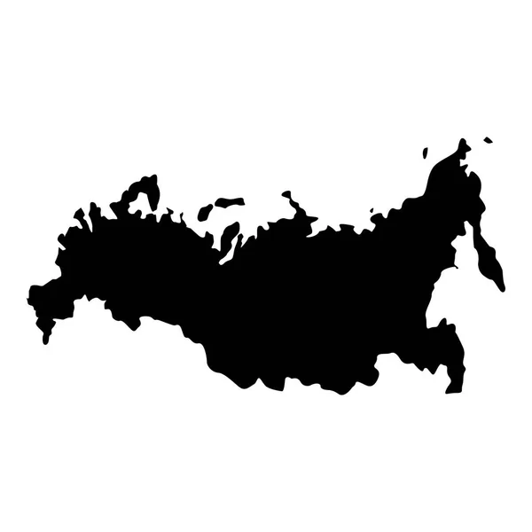 Kaart van Russische zwarte kleur illustratie vlakke stijl eenvoudig pictogramafbeelding — Stockvector