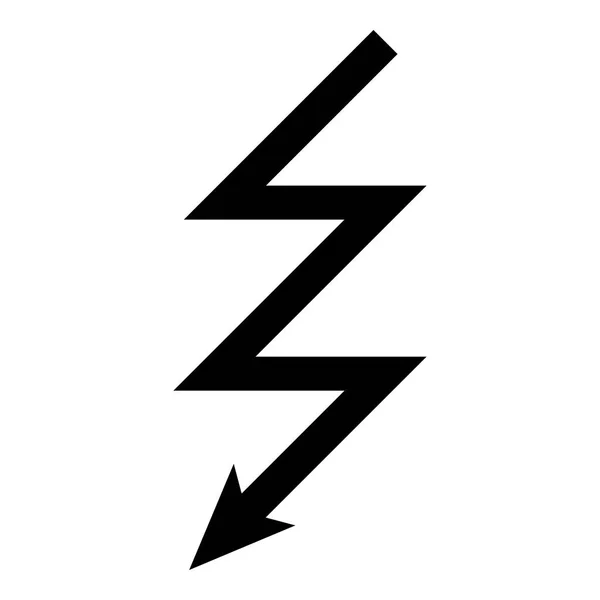 Lightning svart färg illustration platt stil enkel ikonbild — Stock vektor