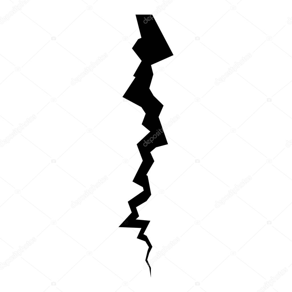 Crack icon black color illustration flat style simple image