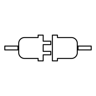 Soket ve simge siyah renkli düz stil basit görüntü illüstrasyon takın