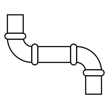 Simge siyah renkli düz stil basit görüntü illüstrasyon boru