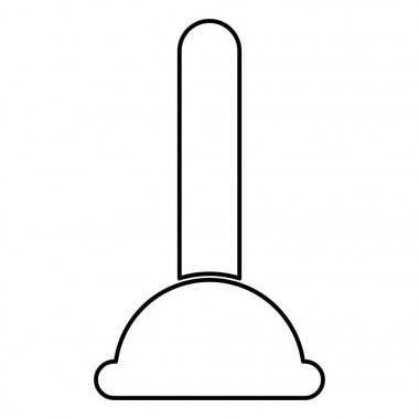 Tuvalet lavabo pompası sıhhi araçlar ev temizlik simge siyah renk düz stil basit görüntü illüstrasyon