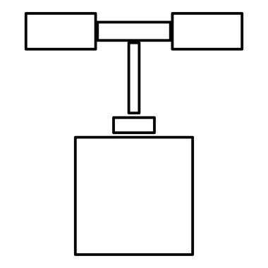 Fünye simge siyah renkli düz stil basit görüntü illüstrasyon