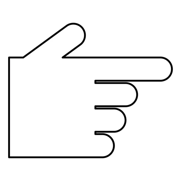 Wijzende hand pictogram zwarte kleur vlakke stijl eenvoudige illustratie — Stockvector