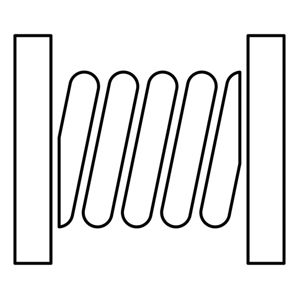 와이어 아이콘 블랙 컬러 일러스트 레이 션 평면 스타일 간단한 이미지와 코일 — 스톡 벡터