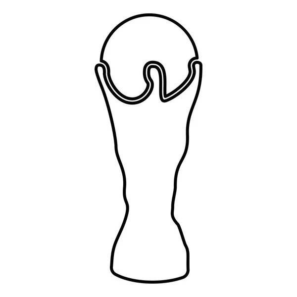 Fußball Cup Ikone schwarze Farbe Illustration flachen Stil einfaches Bild — Stockvektor