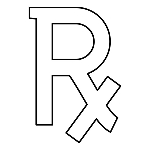 Rx símbolo receta icono color negro ilustración plano estilo simple imagen — Vector de stock