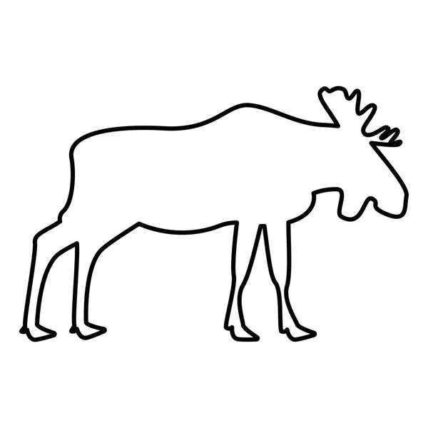 Moose elt icône noir couleur illustration style plat image simple — Image vectorielle