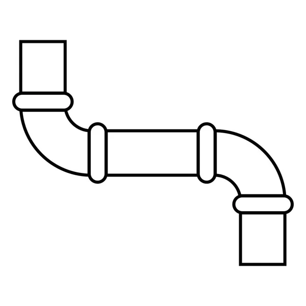 Icona del tubo colore nero illustrazione stile piatto immagine semplice — Vettoriale Stock