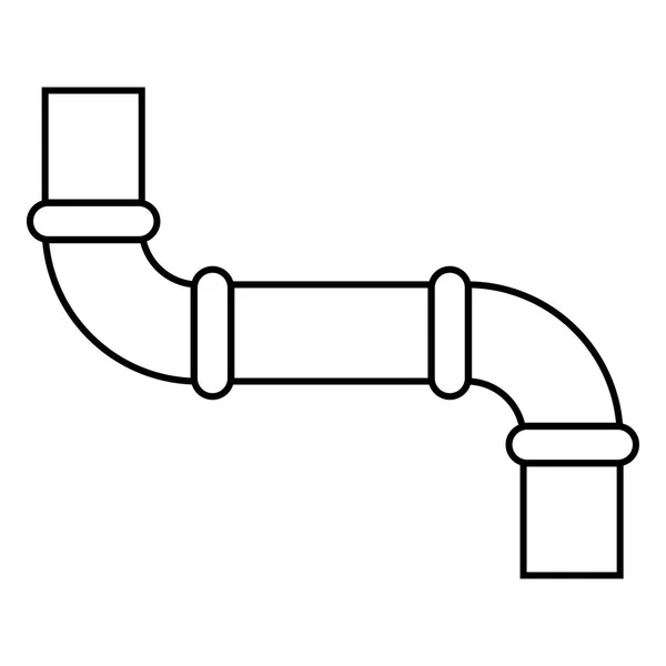 Ícone de tubulação cor preta ilustração estilo plano imagem simples —  Vetores de Stock