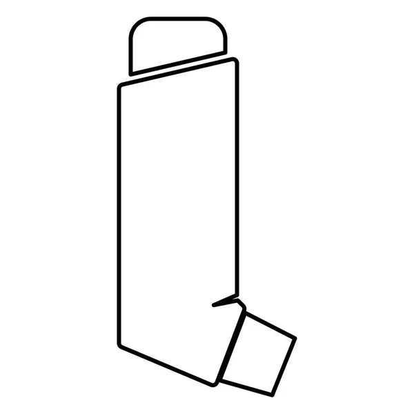 Handmatige inhalator pictogram zwarte kleur vlakke stijl eenvoudige illustratie — Stockvector