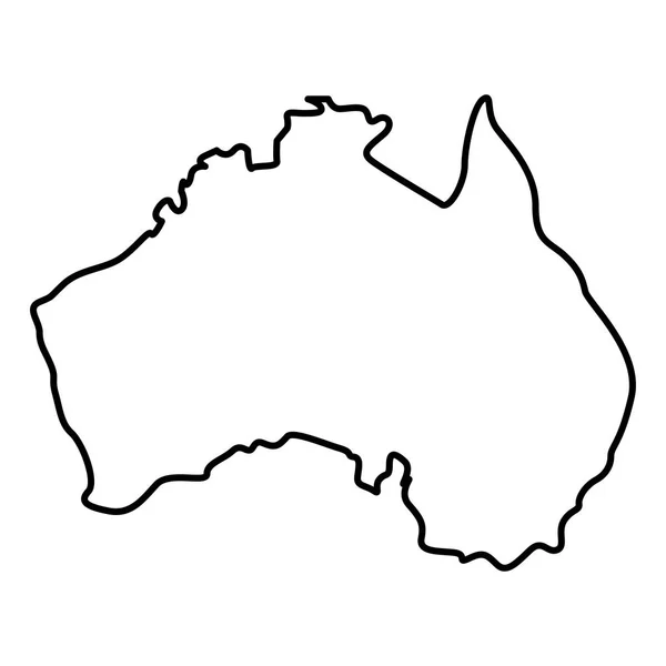 Mapa de Australia icono negro color ilustración plano estilo simple imagen — Archivo Imágenes Vectoriales