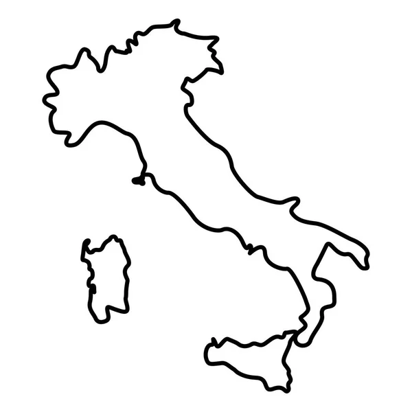 Mappa d'Italia icona colore nero illustrazione stile piatto immagine semplice — Vettoriale Stock