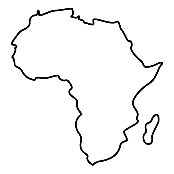 Mapa de Africa icono negro color ilustración plano estilo simple imagen — Vector de stock
