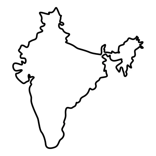 Mapa de India icono de color negro ilustración plano estilo simple imagen — Archivo Imágenes Vectoriales