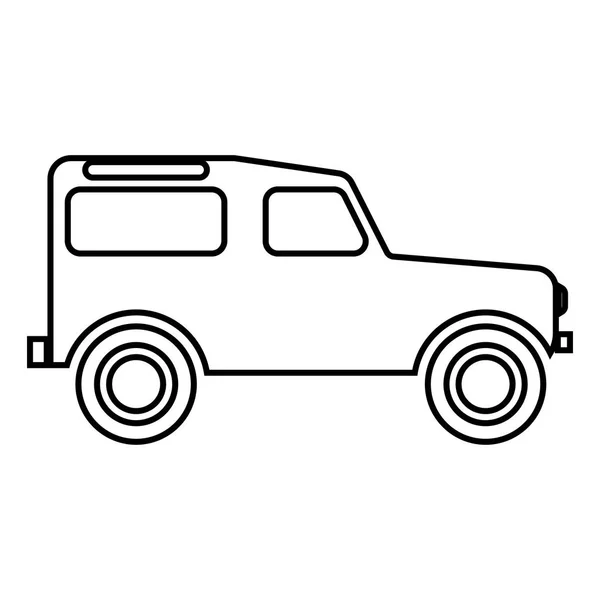 Off road ícone do veículo cor preta ilustração estilo plano imagem simples —  Vetores de Stock