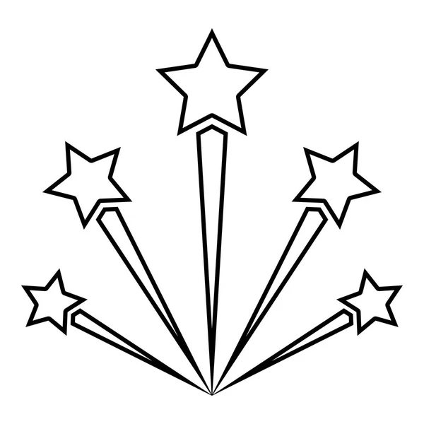 Салют фейерверк иконка черный цвет иллюстрация плоский стиль простое изображение — стоковый вектор