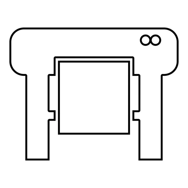 绘图仪图标黑色插图平面样式简单图像 — 图库矢量图片