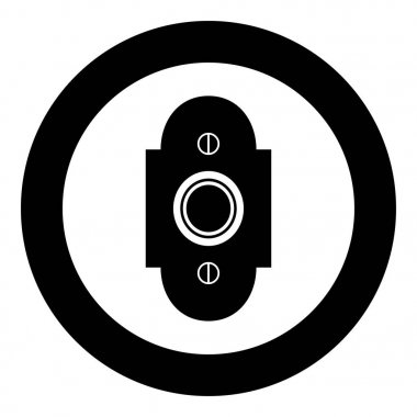 Kapı zili simge siyah renk vektör çizim basit resim