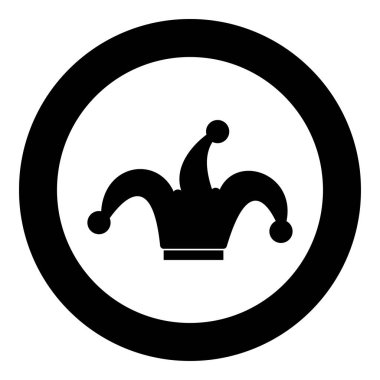 Jester'ın cap simge siyah renk vektör çizim basit resim