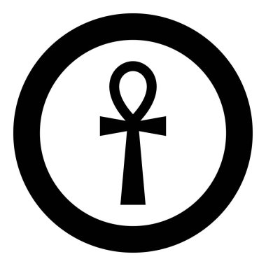 Kıpti çapraz Ankh simge siyah renk vektör çizim basit resim