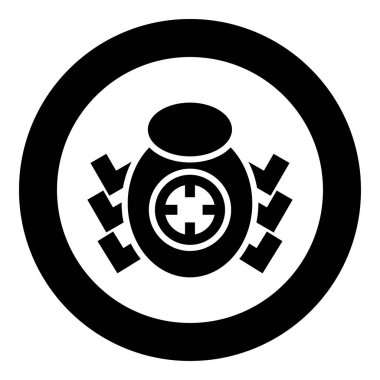 Hedef görüş simge siyah renk vektör çizim basit resim böcek böcek