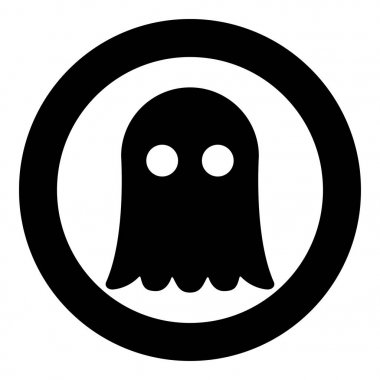 Hayalet simge siyah renk vektör çizim basit resim