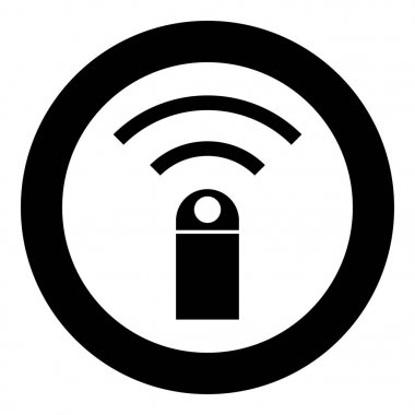 Uzaktan kumanda aygıt simgesi siyah renk vektör çizim basit resim