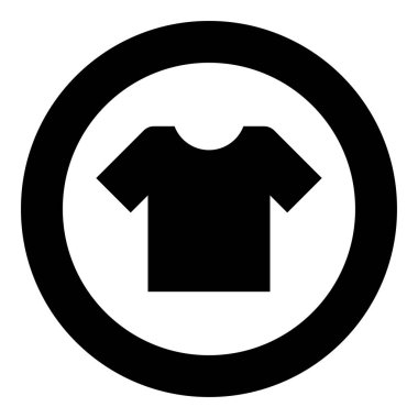 T-shirt simgesi siyah renk vektör çizim basit resim
