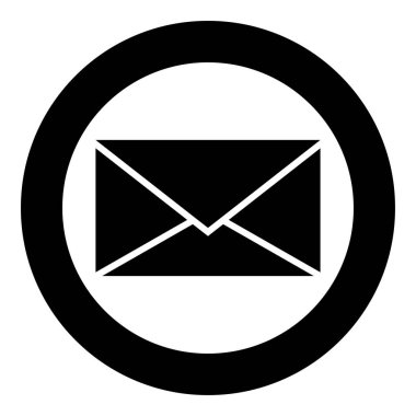 Mektup simgesi siyah renk vektör çizim basit resim