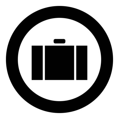 Bavul simge siyah renk vektör çizim basit resim