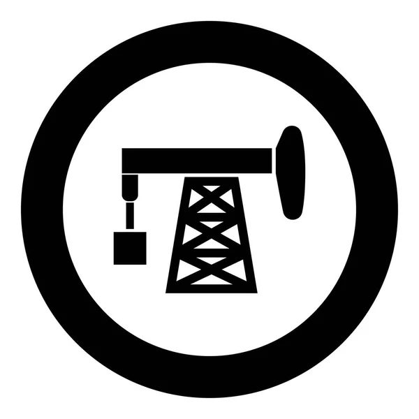 Icona pompa di petrolio colore nero vettoriale illustrazione immagine semplice — Vettoriale Stock