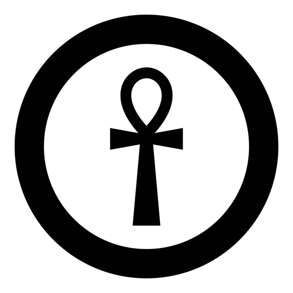 Коптський хрест анх чорний колір Векторні ілюстрації прості зображення піктограми — стоковий вектор