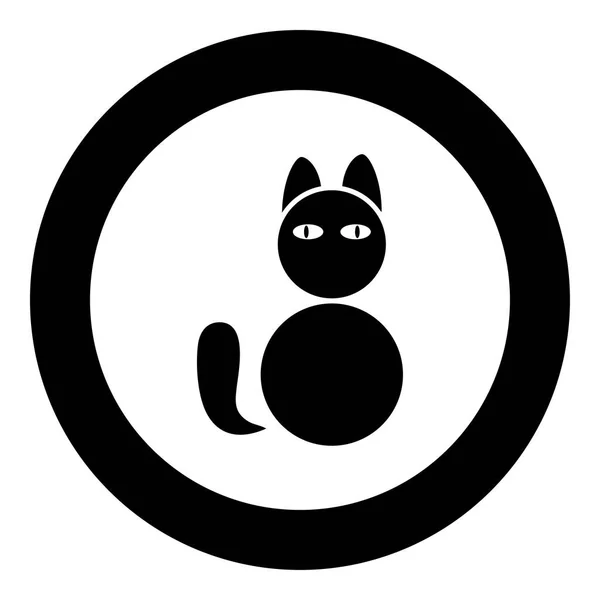 Απλή εικόνα διάνυσμα μαύρο χρώμα εικονίδιο γάτα εικονογράφηση — Διανυσματικό Αρχείο