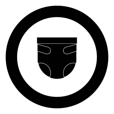 Bebek bezi veya nappy kutsal kişilerin resmi içinde yuvarlak siyah renk vektör çizim