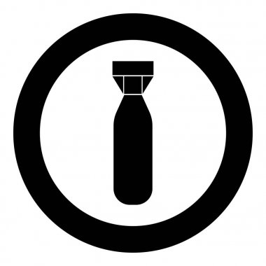 Askeri hava bomba kutsal kişilerin resmi içinde yuvarlak siyah renk vektör çizim