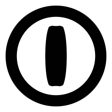 Yönetim Kurulu için kiteboard spor idolü yuvarlak siyah renk vektör çizim içinde 