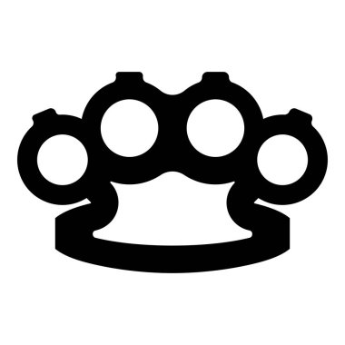 Knuckleduster Knuckles Elle simge siyah renk vektör illüstrasyonu düz resim