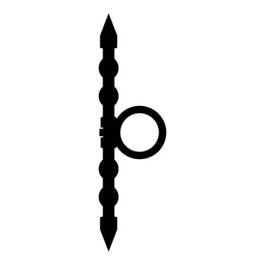 Samurayın el simgesi için Santensu silahı siyah renk vektör illüstrasyonu düz resim