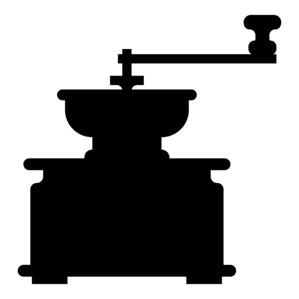 Molino de café fabricación manual clásico estilo vintage icono color negro vector ilustración estilo plano imagen — Vector de stock