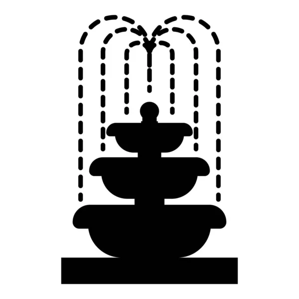 Brunnen Ebene des Wassers Symbol schwarze Farbe Vektor Illustration flachen Stil Bild — Stockvektor